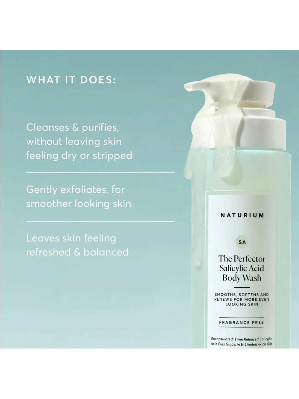 Naturium Salicylic Acid Body Wash - Fragrance Free (Mint Green)